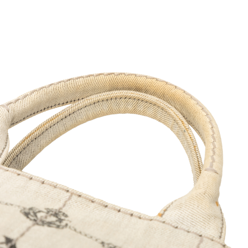 Pre-Loved Prada Small Denim Canapa Logo Satchel - Picture 6 of 7